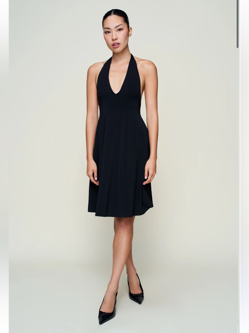 Danielle Guizio Halter dress little black A line mini backless open back